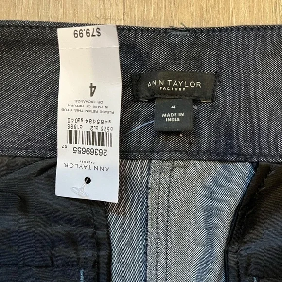 NWT Ann Taylor Factory Signature Straight Crop Pants Charcoal - Picture 4 of 11